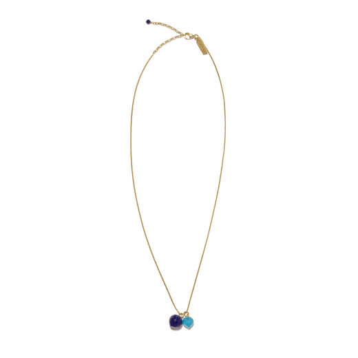 Lapis lazuli and blue quartz pendant necklace by Mounir